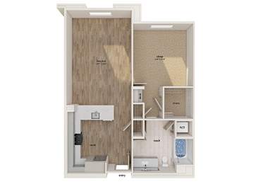 Floor Plan  One bedroom floor plan image at Altitude Apartments