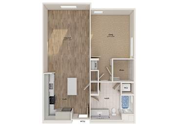 Floor Plan  One bedroom floor plan image at Altitude Apartments