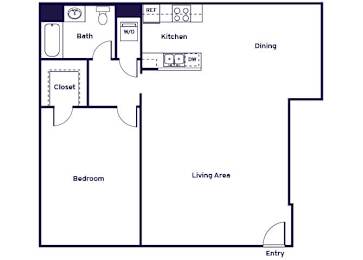 Floor Plan  One bedroom Floorplan Image