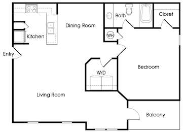 Floor Plan  One bedroom floor plan image at Chroma Park Apartments in Austell GA
