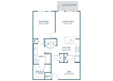 Floor Plan  One Bedroom floor plan at Jada Legacy Central
