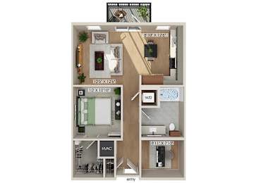 Floor Plan  A6D floor plan at The Sevens in Dallas TX