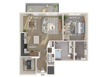 Floor Plan  One bedroom floor plan floor plan at 1900 Parmer Apartments in Austin TX