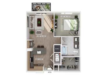 Floor Plan  A7 floor plan at The Sevens in Dallas TX