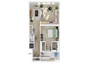 Floor Plan  One bedroom floor plan at 333 Ellington in Gaithersburg MD