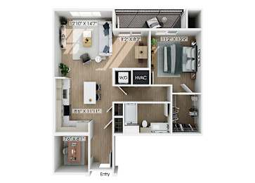 Floor Plan  One bedroom floor plan at Hawkley Apartments in Milford MA
