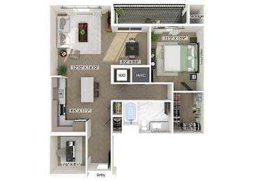 Floor Plan  One bedroom floor plan at Station 316 in Woburn MA