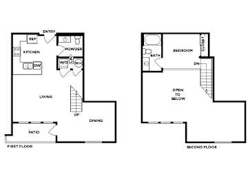 Floor Plan  One bedroom one bathroom floor plan image at Norte Town Lake Apartments in Tempe Arizona