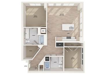 Floor Plan  Two bedroom floor plan image at Vero Apartments in Chelsea MA