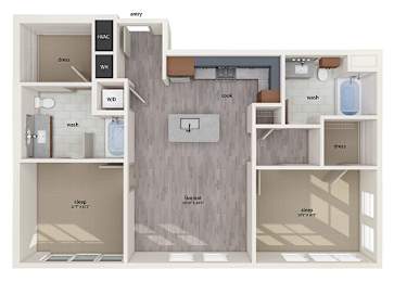 Floor Plan  Two bedroom floor plan image at Vero Apartments in Chelsea MA
