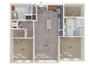 Floor Plan  Two bedroom floor plan image at Vero Apartments in Chelsea MA