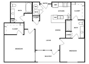 Floor Plan  Two bedroom floor plan image at Norte Town Lake Apartments in Tempe Arizona