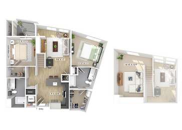 Floor Plan  Two bedroom floor plan image at The Wylden in Los Angeles CA