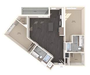 Floor Plan  B09 Two bedroom floor plan image at North at Totem Lake Apartments in Kirkland WA