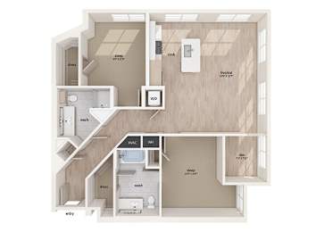 Floor Plan  Two bedroom floor plan image at Vero Apartments in Chelsea MA