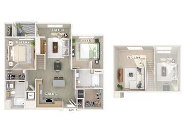 Floor Plan  Two bedroom floor plan image at The Wylden in Los Angeles CA