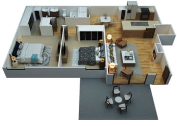 Floor Plan  Two bedroom floor plan at Woodcreek Apartments in Las Vegas NV
