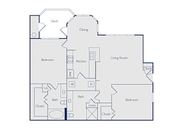 Floor Plan  Two bedroom floorplan image at Callista Hill Country Apartments in Austin TX