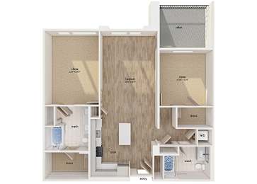 Floor Plan  Two bedroom floor plan image at Altitude Apartments