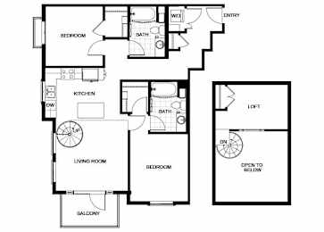 Floor Plan  B18  Floor Plan at Candara at Hancock Park Apartments in Los Angeles CA
