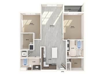 Floor Plan  B18 Floorplan Image at Aspect at Totem Lake Apartments in Kirkland WA