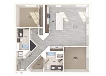 Floor Plan  B19 Floorplan Image at Aspect at Totem Lake Apartments in Kirkland WA