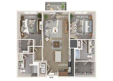 Floor Plan  Two bedroom floor plan floor plan at 1900 Parmer Apartments in Austin TX