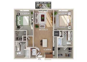 Floor Plan  B1 floor plan at The Sevens in Dallas TX