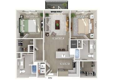 Floor Plan  Two bedroom floor plan at Station 316 in Woburn MA