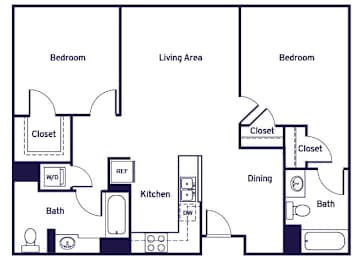 Floor Plan  Two bedroom Floorplan Image