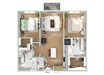 Floor Plan  Two bedroom floor plan at Heights at 1520 Apartments in Houston TX