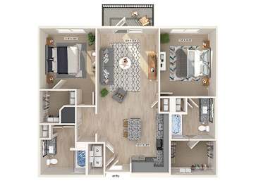 Floor Plan  B1 Floorplan Image at Verge Apartments in Atlanta GA