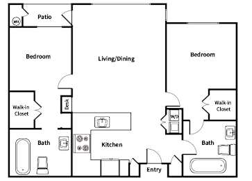 Floor Plan  Two bedroom floor plan image at Madison at Town Center Apartments in Santa Clarita CA