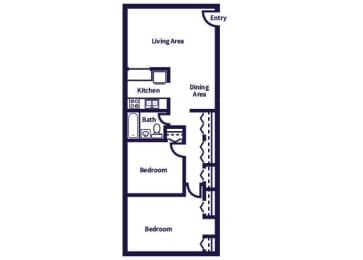 Floor Plan  B1 Floorplan Image at Patrick Henry Apartments in Arlington, VA