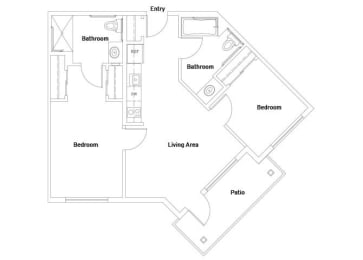 Floor Plan  B1 Floorplan Image at The Lodge at Morgan Hills Apartments in Morgan Hill CA