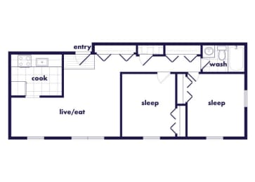 Floor Plan  Two Bedroom floor plan at Villages at Marley Station in Glen Burnie MD