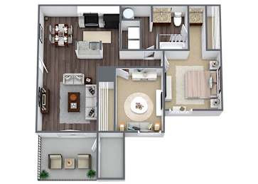 Floor Plan  Two bedroom floor plan image at Priest Lake in Nashville TN