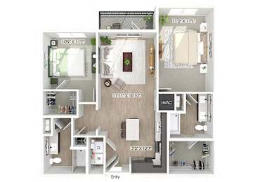 Floor Plan  Two bedroom floor plan image at Wayfern Apartments in Sandy Springs GA