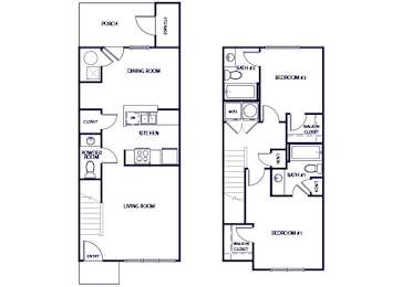 Floor Plan  Two bedroom floor plan image at Grand Oaks Apartments in Chester VA
