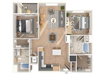 Floor Plan  B2 Floorplan Image at Chroma Apartments in Canoga Park CA