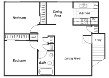 Floor Plan  two bedroom floor plan at Westchester Park apartments