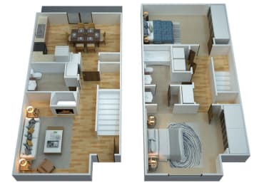 Floor Plan  Two bedroom floor plan at Woodcreek Apartments in Las Vegas NV