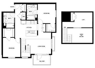 Floor Plan  B20  Floor Plan at Candara at Hancock Park Apartments in Los Angeles CA