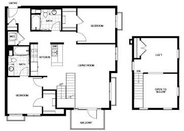 Floor Plan  B24  Floor Plan at Candara at Hancock Park Apartments in Los Angeles CA
