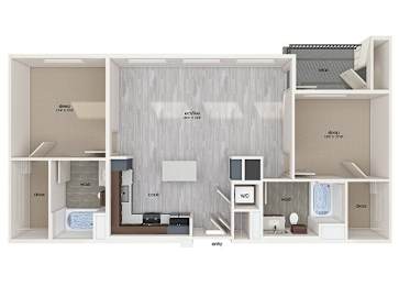 Floor Plan  B2 floor plan at Embark Apartments in Freemont CA