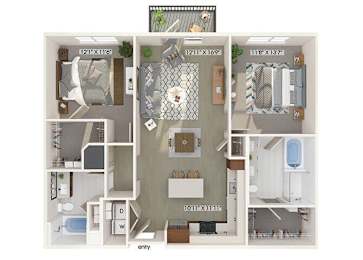 Floor Plan  Two bedroom floor plan floor plan at 1900 Parmer Apartments in Austin TX