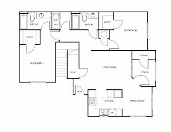 Floor Plan  Two bedroom floor plan image at Grand Oaks Apartments in Chester VA