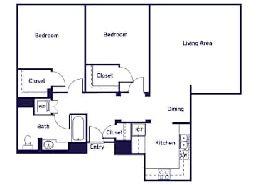 Floor Plan  Two bedroom Floorplan Image
