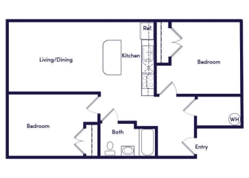 Floor Plan  B2 Floorplan Image at Fairbrooke Senior Apartments in Aberdeen MD