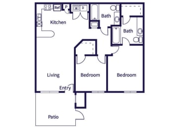 Floor Plan  Two bedroom floor plan image at Fallbrook Ranch in Houston TX